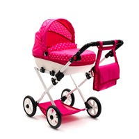 New Baby COMFORT doll stroller pink with polka dots