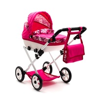 Baby stroller for dolls New Baby COMFORT pink flowers