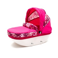 Baby stroller for dolls New Baby COMFORT pink flowers