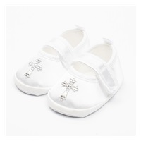 Baby satin baptismal booties New Baby 6-12 m, size 6-12 m