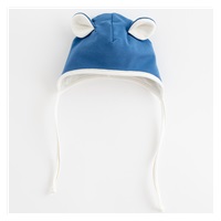 Spring baby hat with neck scarf New Baby Sebastian blue, size 56 (0-3m)