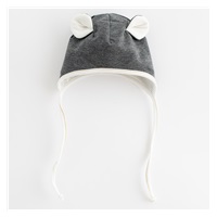 Spring Baby Cap with Neck Scarf New Baby Sebastian grey, size 56 (0-3m)