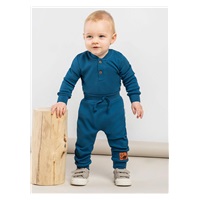 Baby cotton sweatpants Nicol Ivo blue, size 56 (0-3m)