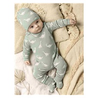 Baby cotton onesies without feet Nicol Ivo green, size 62 (3-6m)