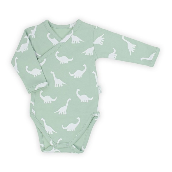Baby Cotton Bodysuit with Side Closure Long Sleeves Nicol Ivo Green, size 56 (0-3m)