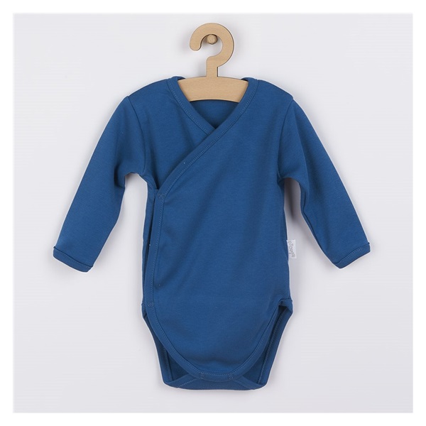 Baby Cotton Bodysuit with Side Closure Long Sleeves Nicol Ivo Blue, size 62 (3-6m)
