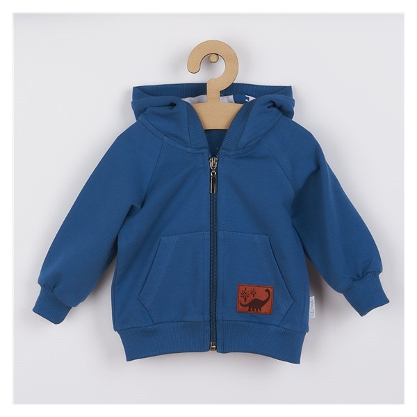 Baby sweatshirt with hood Nicol Ivo blue, size 56 (0-3m)