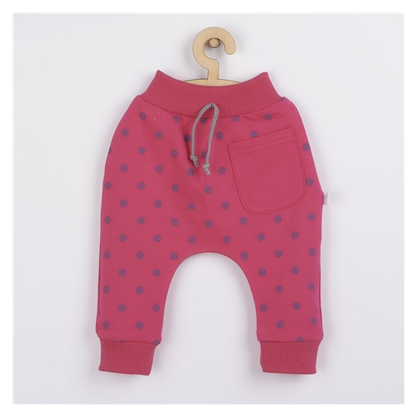 Baby sweatpants Koala Dots dark pink, size 80 (9-12m)