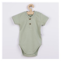 Baby cotton body with short sleeves Nicol Ivo green, size 68 (4-6m)