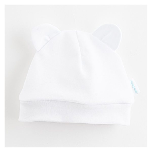 New Baby Kids White Cotton Baby Cap, size 56 (0-3m)