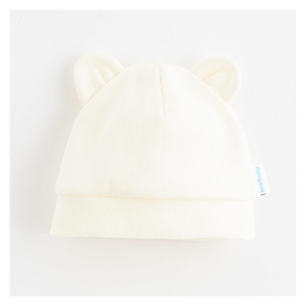 New Baby Kids Cream Cotton Baby Cap, size 68 (4-6m)