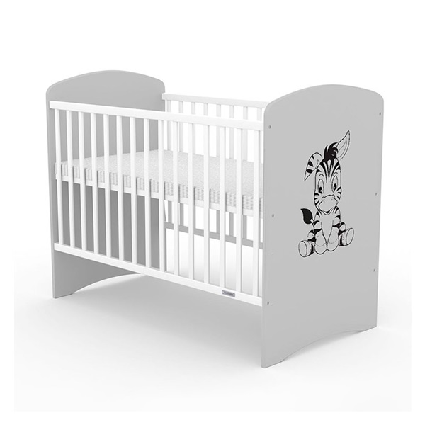 New Baby LEO Zebra crib white and grey