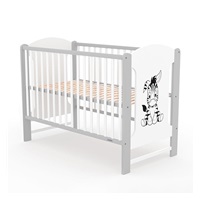 New Baby ELSA Zebra crib white and grey