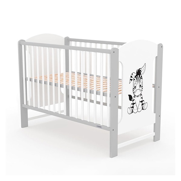 New Baby ELSA Zebra crib white and grey