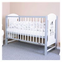 New Baby ELSA Zebra crib white and grey