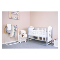 New Baby ELSA Zebra crib white and grey