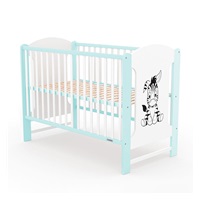 New Baby ELSA Zebra crib white and mint