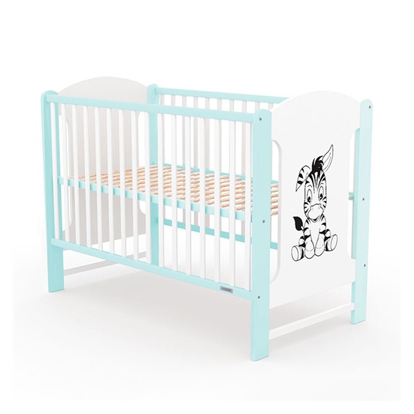 New Baby ELSA Zebra crib white and mint