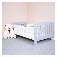 Children's bed with barrier New Baby ERIK 160x80 cm white-grey