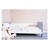 Children‘s bed with barrier New Baby ERIK 160x80 cm white-grey