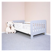 Children‘s bed with barrier New Baby ERIK 160x80 cm white-grey