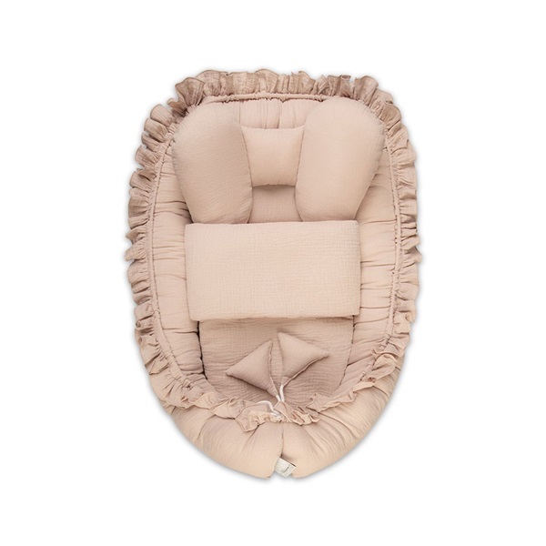 Belisima Muslin cappuccino baby nest with duvet