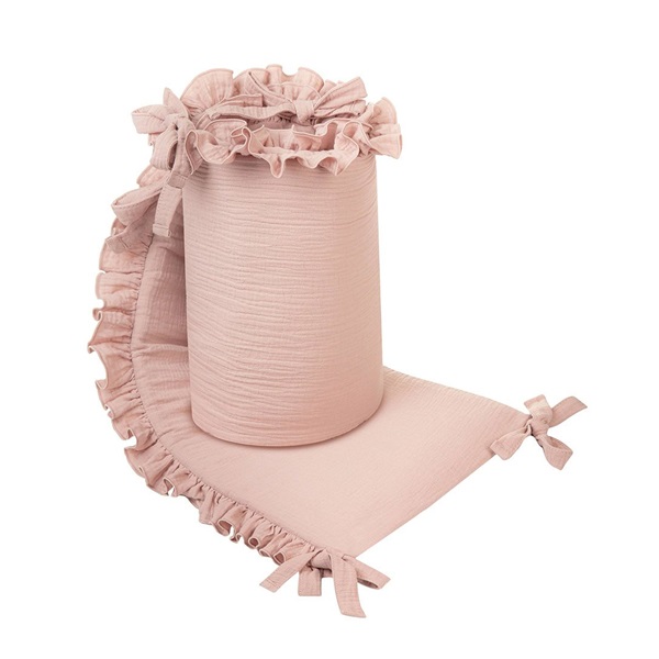 Mantinel for crib Belisima Muslin old pink