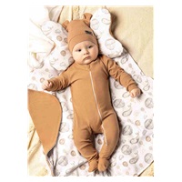 Baby cotton jumpsuit Nicol Miki brown, size 74 (6-9m)