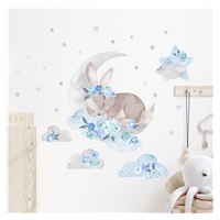 Wall sticker Sleeping rabbit blue