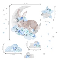 Wall sticker Sleeping rabbit blue