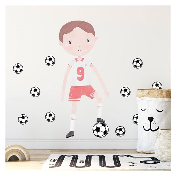 Wall sticker Footballer red