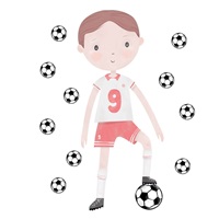 Wall sticker Footballer red