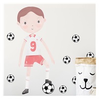 Wall sticker Footballer red