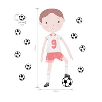 Wall sticker Footballer red