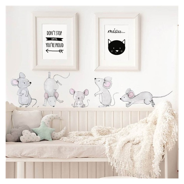 Mouse family wall sticker