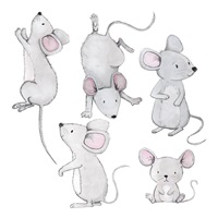 Mouse family wall sticker