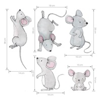 Mouse family wall sticker