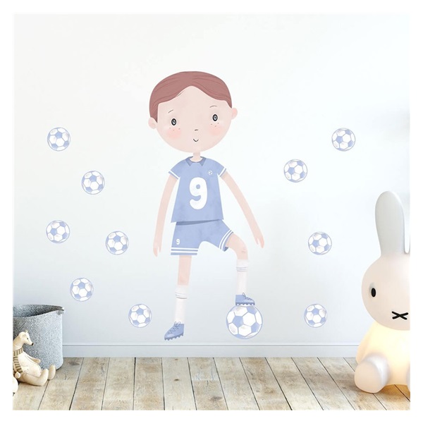 Wall sticker Footballer blue