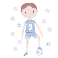 Wall sticker Footballer blue