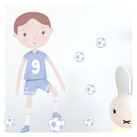 Wall sticker Footballer blue