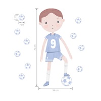 Wall sticker Footballer blue