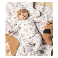 Baby cotton bodysuit with side fastening long sleeves Nicol Miki, size 56 (0-3m)