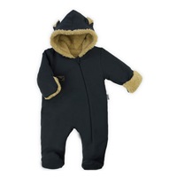 Winter infant jumpsuit Nicol Miki graphite, size 56 (0-3m)