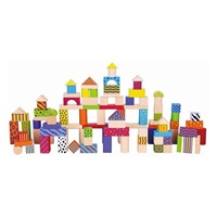 Wooden blocks for children Viga Coloured 100 pieces