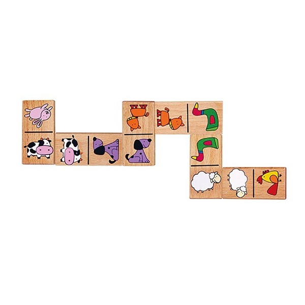 Wooden dominoes for children Viga Animals