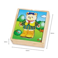 Wooden dressing puzzle Viga Teddy Bear