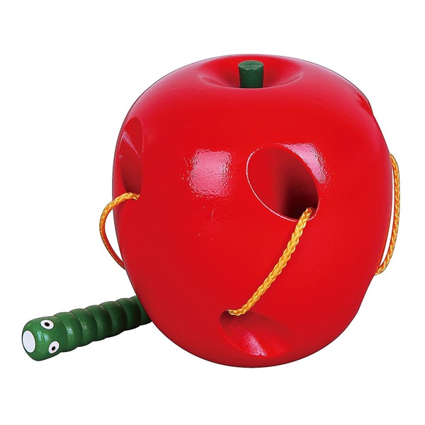 Wooden game Viga Worm in the apple