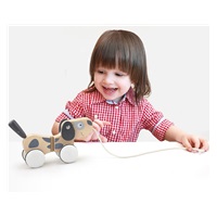 Wooden pull toy on a string Viga Dog