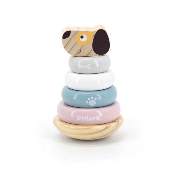 Wooden folding pyramid Viga Dog multicolor