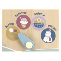 Children‘s wooden calendar with clock Viga